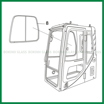 Parabrezza laterale di posizione NO.8 di Replacement Glass Right dell'escavatore di Kobelco CATERPILLAR
