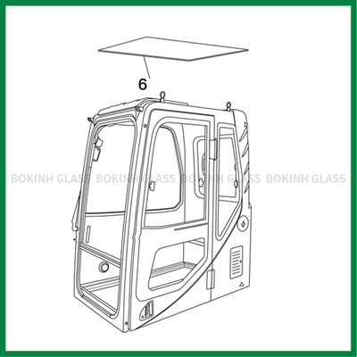 Posizione di vetro NO.6 di Window Replacement Sky dell'escavatore di vetro di finestra del parabrezza di LIUGONG