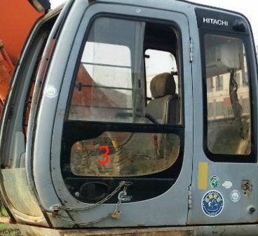 Posizione di vetro No.7 della destra di Cab Window Tempered dell'escavatore di 4457141 HITACHI