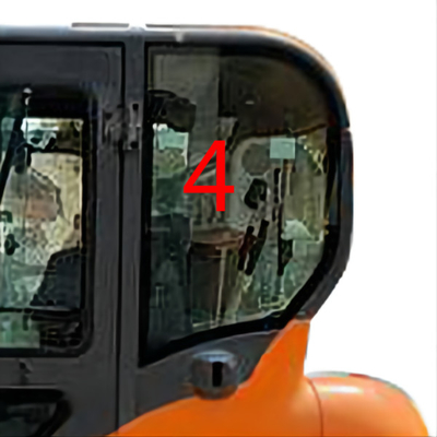 Posizione posteriore NO.4 della porta sinistra di vetro di DX60-9 DX70 DOOSAN
