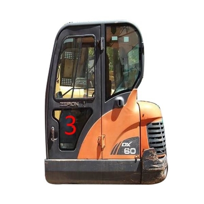 Posizione più bassa NO.3 della porta sinistra di DOOSAN Mini Digger Glass Replacement RoHS