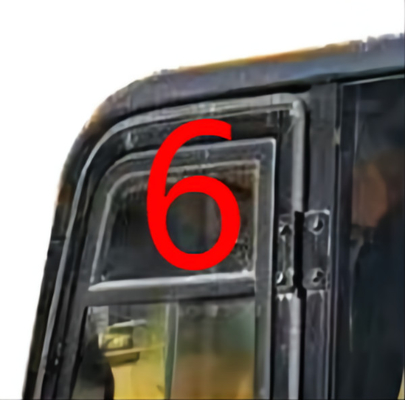 Posizione superiore NO.6 della porta sinistra di CATERPILLAR Mini Digger Glass Replacement Tempered Windshield