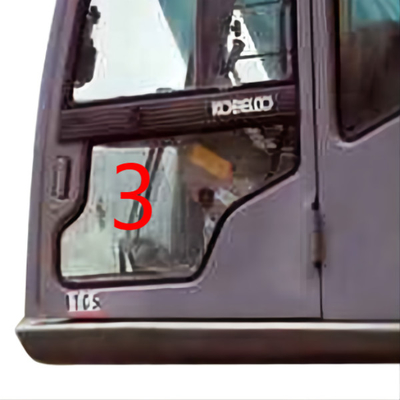 Porta sinistra posizione più bassa NO.3 di Cab Glass Tempered dell'escavatore di posizione
