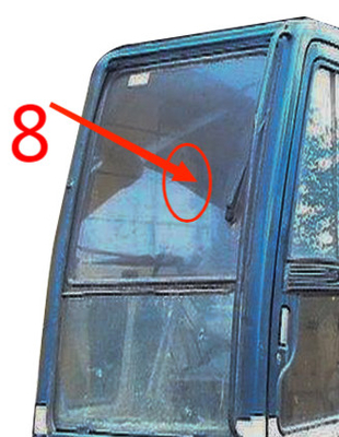 Il parabrezza di Cab Glass 5mm dell'escavatore della destra di KOBELCO ha temperato la posizione di vetro No.8