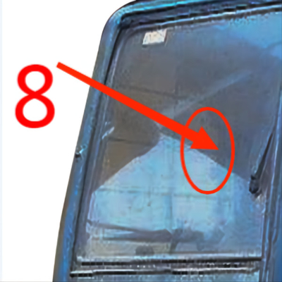 Il parabrezza di Cab Glass 5mm dell'escavatore della destra di KOBELCO ha temperato la posizione di vetro No.8