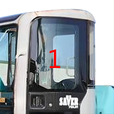 Alta porta sinistra spessa di Glass 5mm dell'escavatore di forza d'impatto KOBELCO sulla posizione NO.1