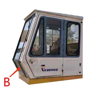 escavatore Windscreen Replacement Tempered Front Down Glass di 755mm 310mm