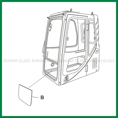 Sostituzione su ordinazione del parabrezza di Window Glass Front Down Position B dell'escavatore