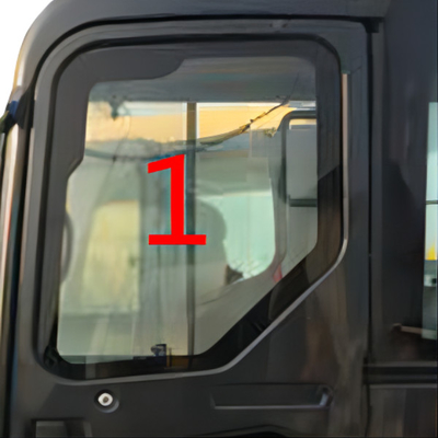 Spesso di vetro NO.1 5mm di posizione laterale di KOMATSU PC55MR Cab Glass Left grande temperato