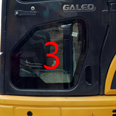 Posizione più bassa NO.3 Digger Window Replacement della porta dell'OEM KOMATSU PC55MR Cab Glass Left