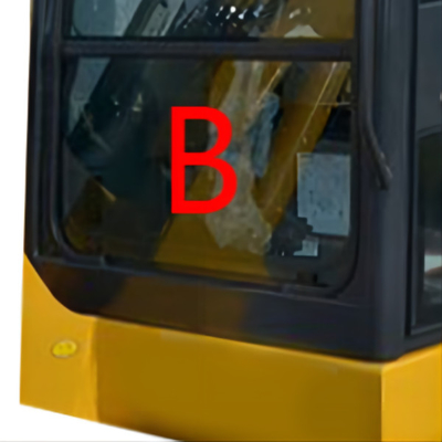 Vetro temperato sostituzione di PC56-7 PC56 Front Down Komatsu Excavator Glass Position.B