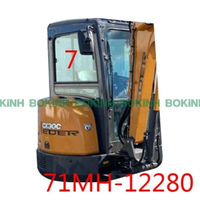 La posizione laterale NO.7 di Window Replacement Right dell'escavatore di 71MH-12280 HYUNDAI ha temperato il vetro